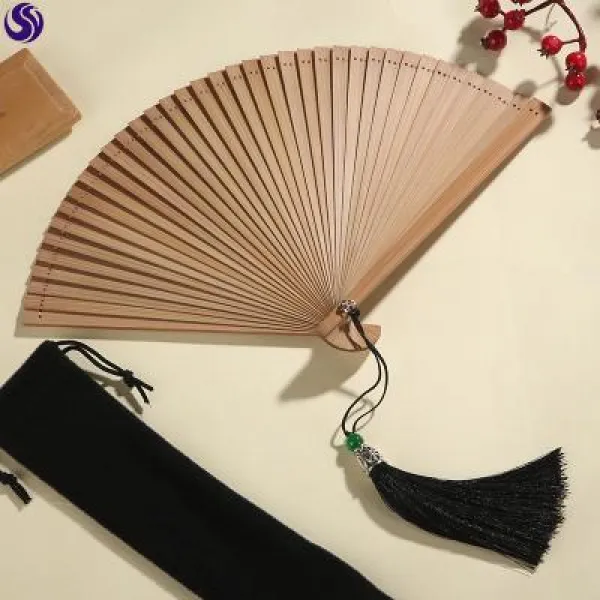 대나무부채 쥘부채 흑죽 부채 미니선풍기 일본식 댄서 무용 고풍 작은, T16-16cm브라운(단색)정교 ., 기본