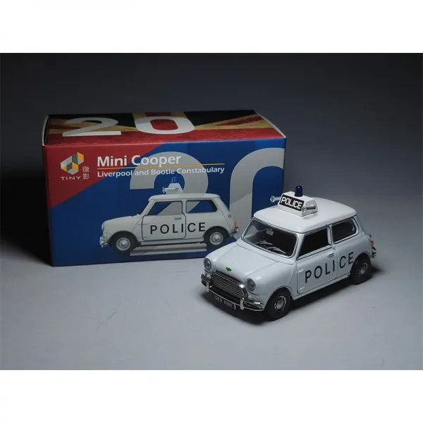 Tiny 1/50 Mini Cooper Liverpool and Bootle Constabulary 소방차 자동차 모형 합금 모형 한정판 수집하다