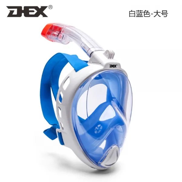 Dex 스노클링 마스크 다이빙 고글 풀 페이스 수영 고프로 액션캠 호환 라이트 블루 L / Xl L 사이즈