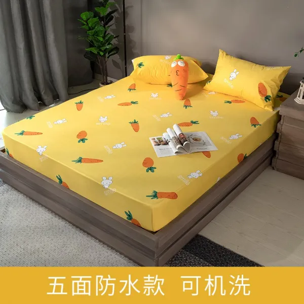 세로이직구 침대방수커버 단건 방뇨 배기 매트리스커버 해몽함 생각하다 보호 침대커버 논슬립 미끄럼방지 고정 풀팩토리, 무 토끼 - 엘로 （오면 방수 타입