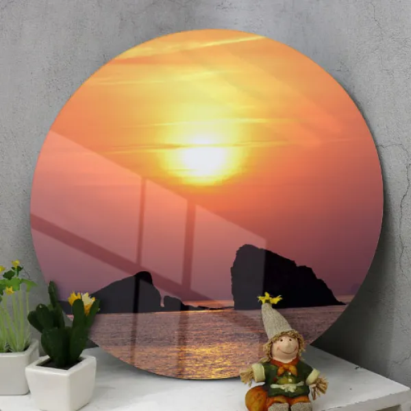  바보사랑 원형아크릴액자_풍경속일출 이미지2