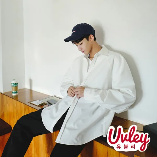 유블리 남성 루즈핏 오버핏 셔츠 남방 깔끔한 데일리 봄 가을 걸치기에 좋은 태가 나는 남방(UV085WD)