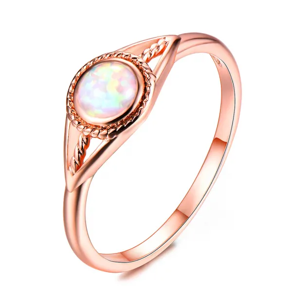 반지 링 로즈 골드 원형 화이트 수입 OPAL 보물이다 호주 오팔 눈꼴 액세서리