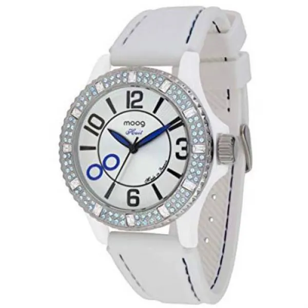Moog Paris Huit Womens Watch with Black/White Dial Black/White/Pink S