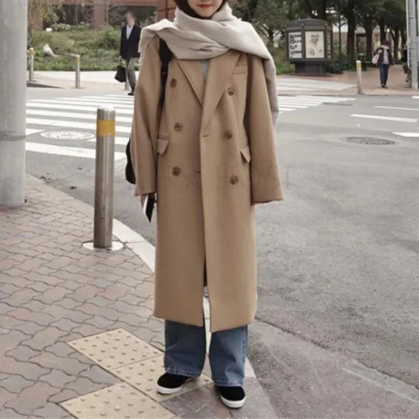 Kirahosi 스페셜 겨울 여성 하프 모직 코트 패션 점퍼 상의 여자 트렌치 정장 코트 아우터 빅사이즈 283 Hd11 Dauendom
