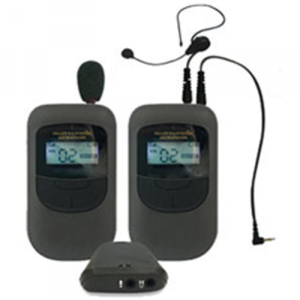 Free Talk Listen&Talk 양방향 무선송수신기 TS2.4GHz / 송신자와 수신자간 대화가능, 충전보관가방 20대용
