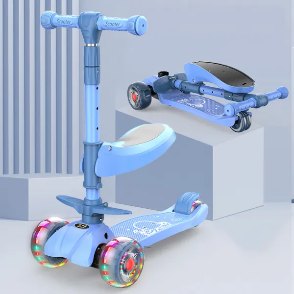 [해외 직송]DALIN 킥보드밀크보드 어린이 삼삼오오 아기 첫발 어린이 페달 소년 소녀 미끄럼 QH06 A17, 09 LK 블루