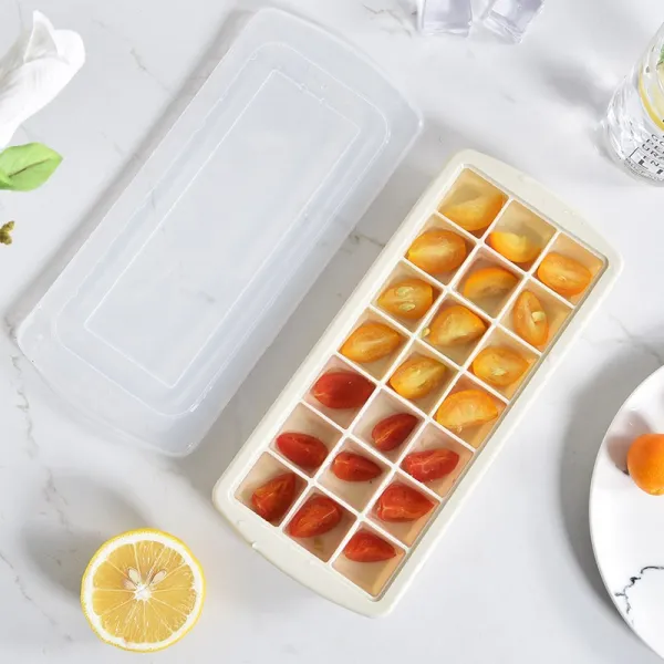 케이판 DIY 실리콘 빙격 개성 독창적 가정용 냉장고 제빙 있음 뚜껑 냉동 기격 만들다 언, 베이지 색깔 21빙글빙글 （직사각형