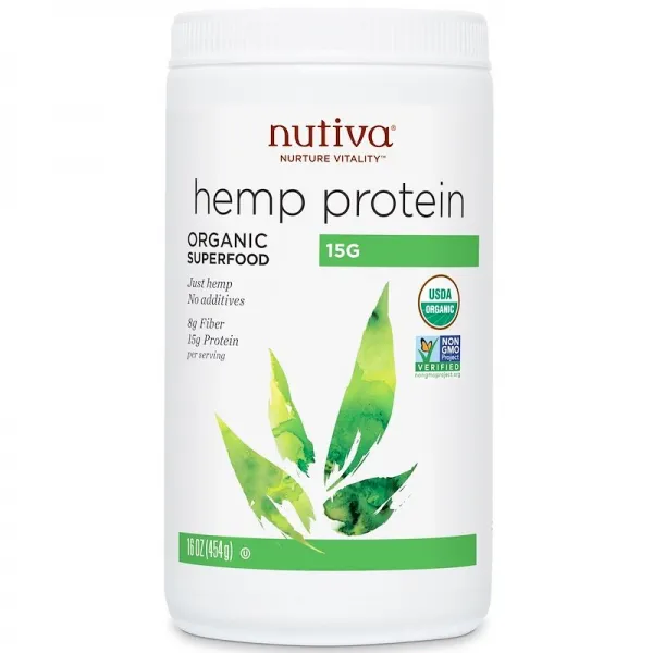 뉴비타 Nutiva 오가닉 슈퍼푸드 헴프 프로테인 15 G 16 온스 (454 그램), 16온스, 1개