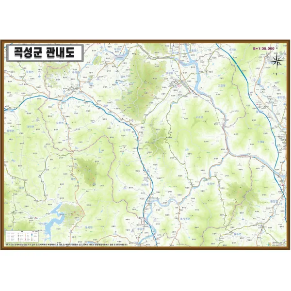 전라남도 곡성군 지도 소형 110cm X 80cm