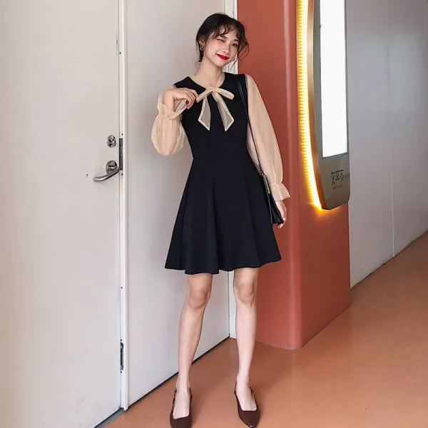 넷투넷 넷투넷 시스루 긴소매 리본 블랙 원피스 하객패션 소개팅룩 출근룩 585642925185