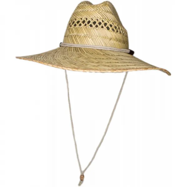SUN and FUN-행복한 스타일 남성용 밀짚 아웃백 인명 구조 원 Sun Hat with Wide Brim (Natural) Large