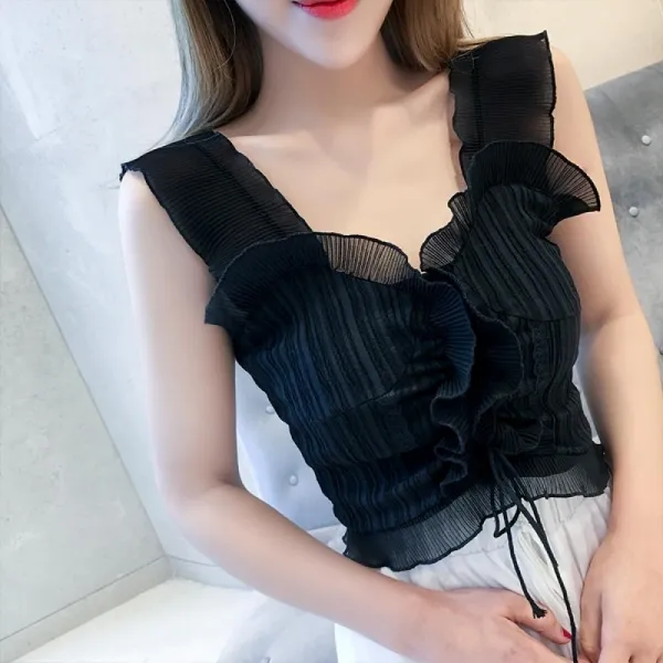 kirahosi 여자 민소매 베이직 블라우스 시폰 나시 윗도리 95호 BCioi68