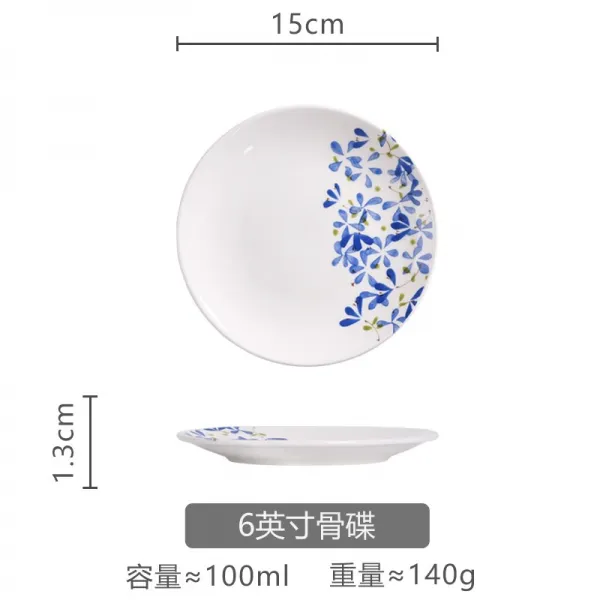 6인치 뼛속까지 토함 헤드 쓰레기 플랫그릇 콤비네이션 중국식 심플 도자기 골반을 담아 식사하다, 연우 새싹 6인치 골반