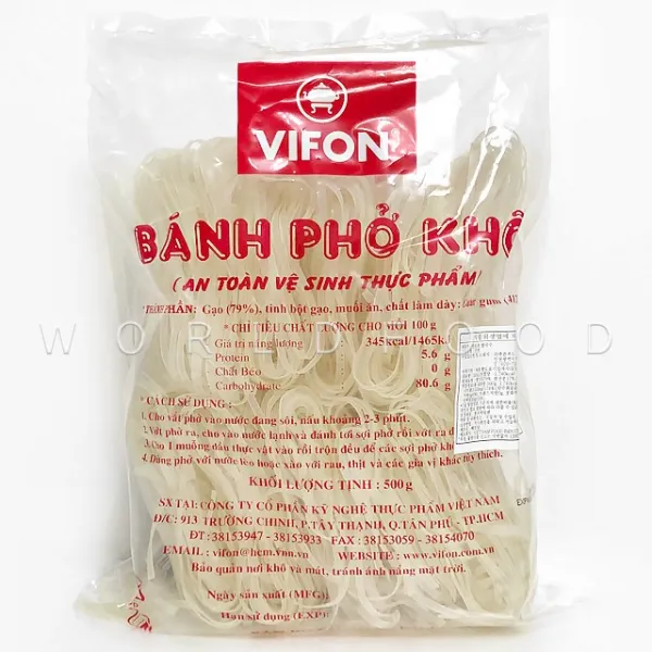 월드푸드 베트남 비폰 반포코 쌀국수 3mm 건면 BANH PHO KHO, 1개, 500g