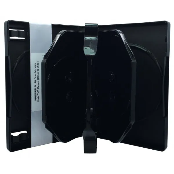 CheckOutStore (5) Premium Multi Disc M-Lock Hub DVD Cases 8 Disc Black CheckOu