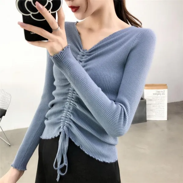 Kirahosi 히쿠 가을 여성 니트 티셔츠 블라우스 예쁜 스웨터 패션 N 61 +덧신 증정 Ao0b4ykj