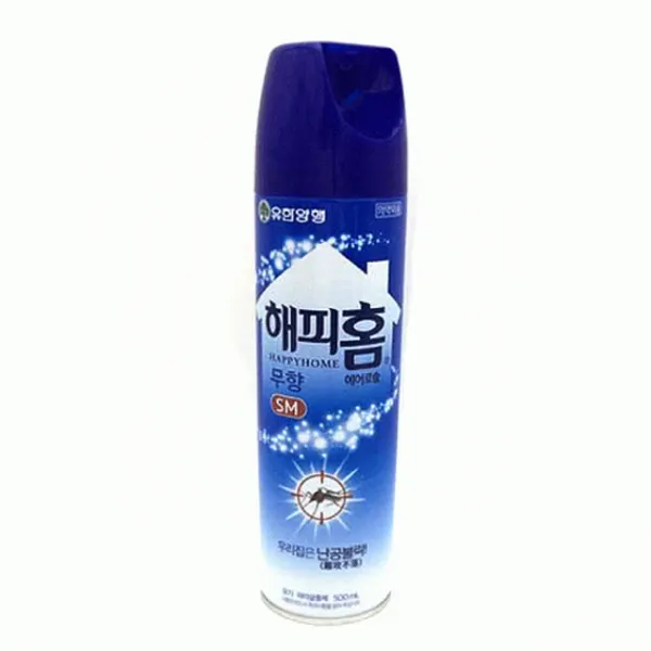[좋은예감] 유한양행 해피홈 모기살충제 에어로솔 무향 500ml 1개, 단일 수량