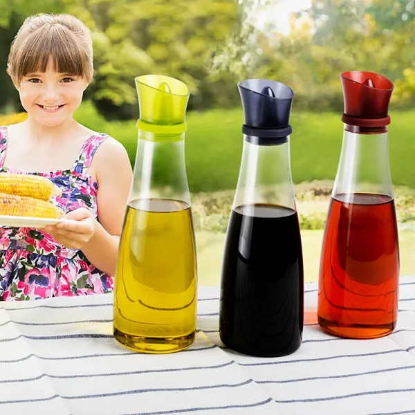 나천(NC) 나천 부엌 오일 식초병 첨단 방루 집 유리차 주전자 양념 간장병 대호 500ML 유리홍(1개)