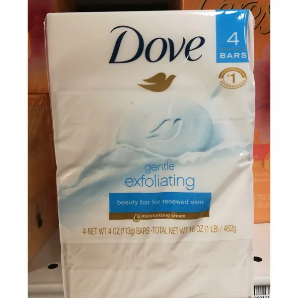 CP18 US FOOD Dove gentle exfoliating beauty soap bar 도브 젠틀 엑스폴리에이팅 뷰티 비누 4oz(113g) 4개입 2팩, 1개, 100g