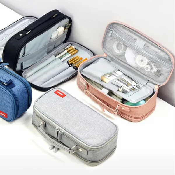 대용량 필통 투지퍼 대형필통 봉제 필통 고등학생 대학생필통 블랙