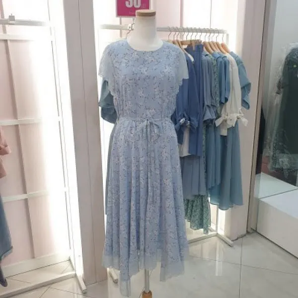 SOUP SOUP 언벨런스 레이스쉬폰롱원피스 SV6OP06