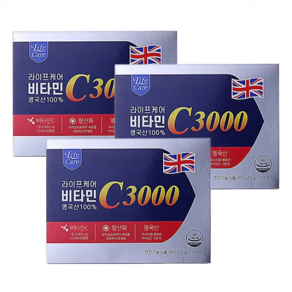 라이프케어 비타민C3000 영국산100%, 300g, 3개