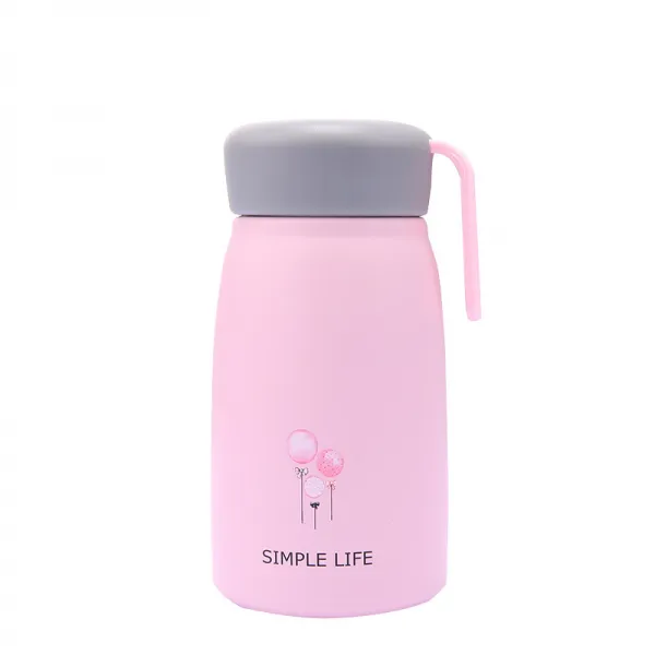 보온컵 여성 휴대용 심플 큐트 물컵 하라주쿠 프레쉬 학생 센 계 커플컵, 핑크