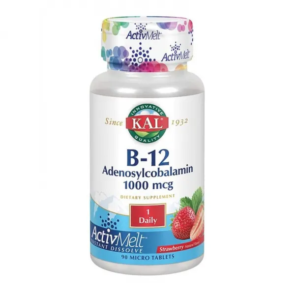 KAL 칼 비타민B12 아데노실코발라민 1000mcg 90정 악성빈혈 브레인포그, 1mg, 2개