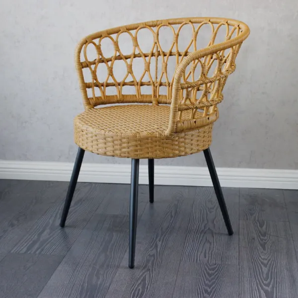 올데이퀸 모던 인테리어 유니크 라탄 테이블 의자 야외등나무 삼삼오오 세트 캐주얼 발코니 텅편텐 실, 홑의자