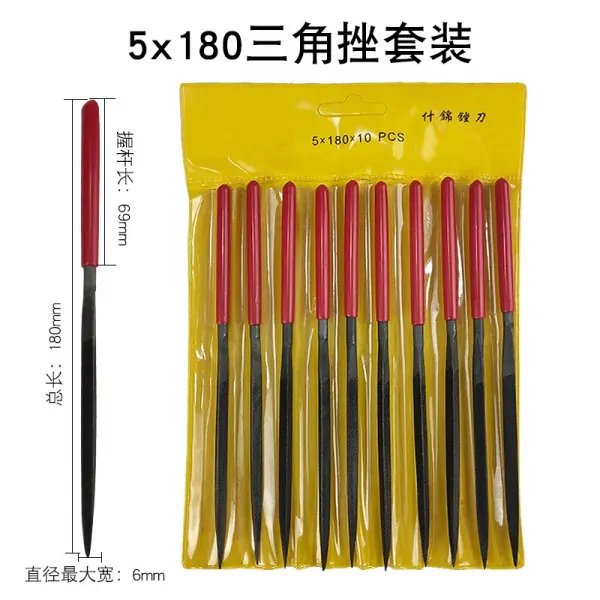 수입 독일 레드 손잡이 갖가지 재료 큐티클니퍼 10 열건이다 플랫 반원 사각줄 샌딩 모델 박사, 5x180 （10 즈 삼각 줄 ）