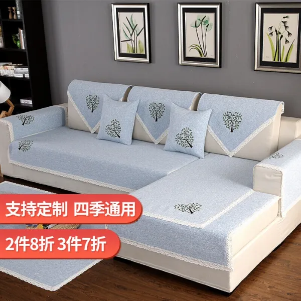 나무 가구 소파 매트 쿠션 패 치 는 사시 사철 유 니 버 설 소파 패드 세트 소파 커버 스카프 풀 백 코 디 네 이 션 을 지원 합 니 다. 목 면 트 리 레이스 스타일 파란색 소파 너비 70 패드 는 90 폭 을 선택해 야 그림 전시 효과 가 있 습 니 다. 상세페이지 참조
