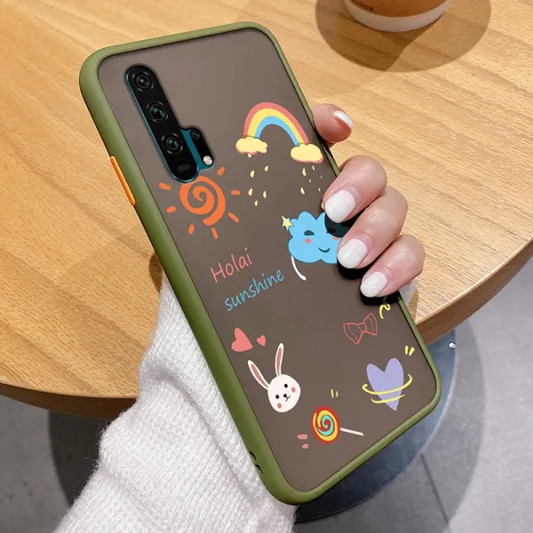 반해몰 무지개 색상 토끼 화웨이 룽요우 20s 풀팩토리 20pro 충격흡수 청춘 판 보호케이스 20i 반투명실리콘
