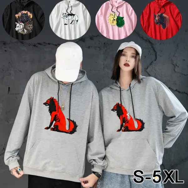 남여 공용 후드티 포켓 느슨한 둥근 깃 풀오버 에코플리스 후드 둥근 깃 솜 빅사이즈 긴팔 상의 코지 독특하다 후드티 S~5XL