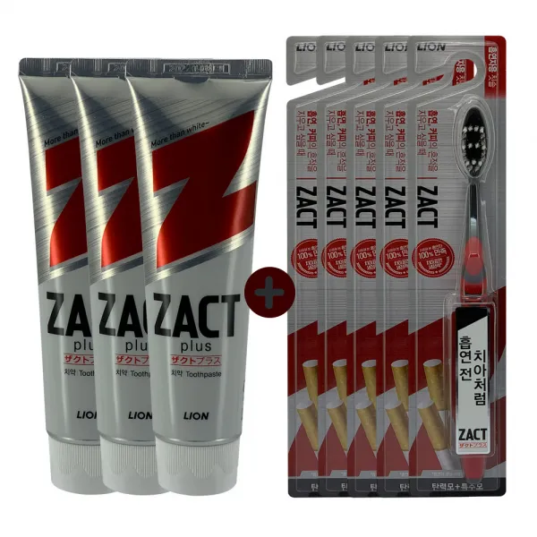 Cj라이온 작트 치약 150g 3개 + 작트 칫솔 5개