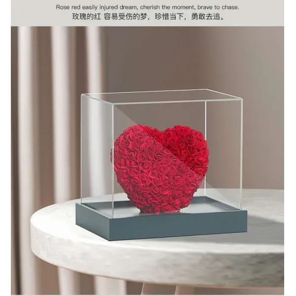 아크릴가방 제조업자 장미꽃 사랑하트 영생화도심 칠석 발렌타인 데이 생일선물 룩 2060706025, 오렌지색 색 아크릴가방 룩