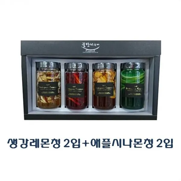 사용매실청과일청생강레몬청수제청 수제원당만선물세트 X300ml 2입 300ml 2입 100퍼센트애플시나몬청 1