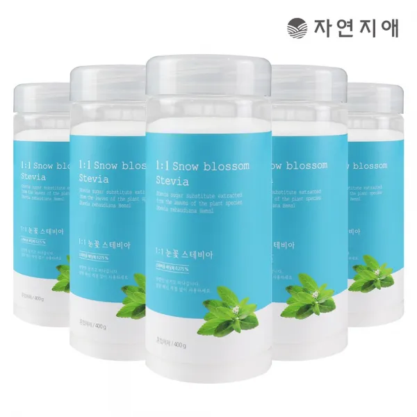 자연지애 설탕 쓰던대로 건강하게 에리스리톨 1:1 눈꽃 스테비아 400g 5개 / 설탕대체제, 상세 설명 참조