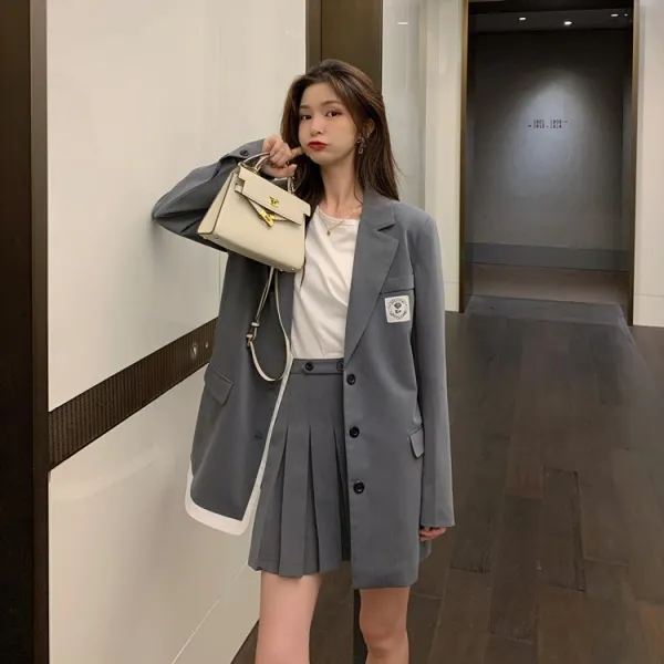 9867 감명받다 양복외투 여성 하이웨스트 플리츠 커버