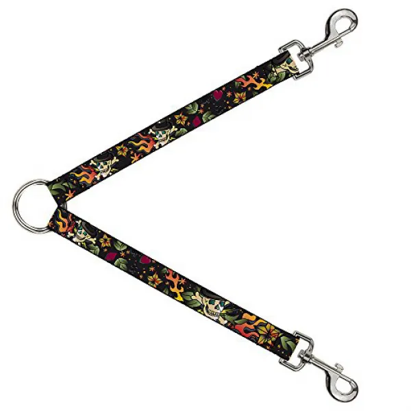 Dog Leash Splitter - Death or Glory CLOSE-UP Black 개 가죽 끈 분배기 - 죽음이나 영광 클로즈업 블랙, 1