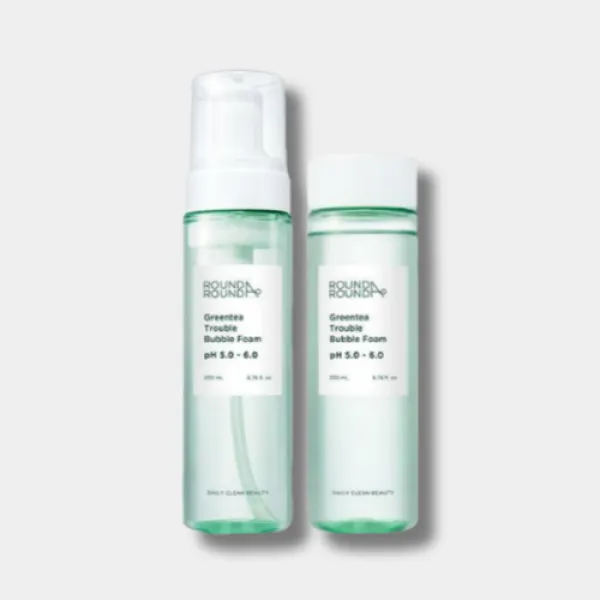라운드어라운드 그린티 트러블 버블폼 [본품+리필 200mL]