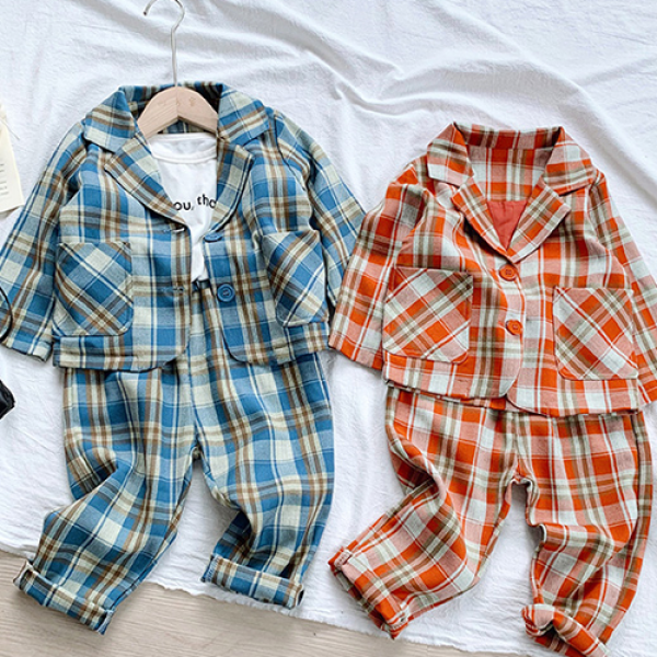 슈슈아리 블루밍 체크 정장세트