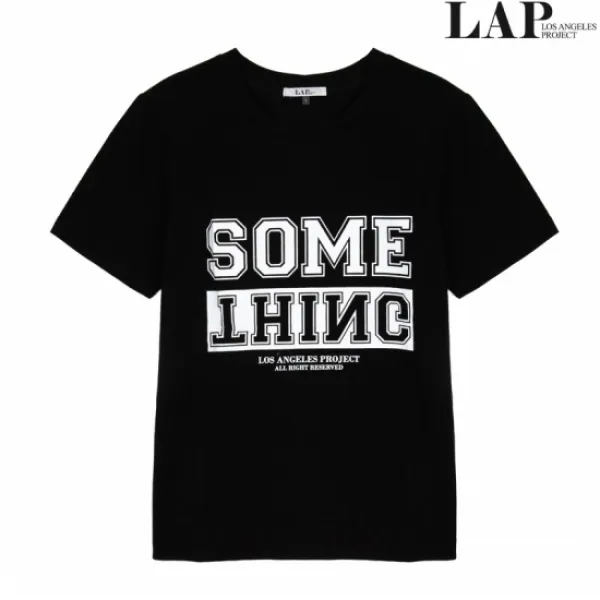 LAP 랩(LAP) 나염포인트 기본티셔츠 AH2CT467_BK_R6X5