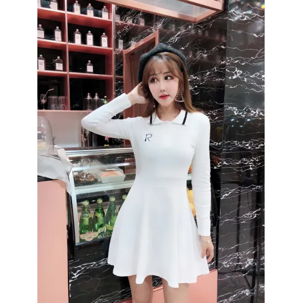 도깨비몰 여성 슬림핏 단추 카라 섹시 원피스 여리핏 스포티룩