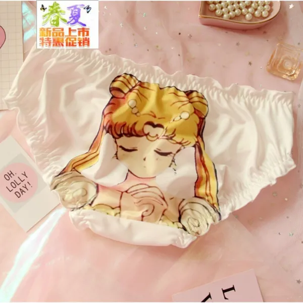 월가 (花歌) 상점 같은 디자인의 일본 소녀 전사 감회 소녀 심이차 밀크 타입 브론즈 귀여운 나노 프린트 팬티 통통 프린트 공주 M, 단일상품