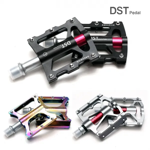 DST 경량 3 쉴드 베어링 자전거 페달 알루미늄, DST 블랙페달 L