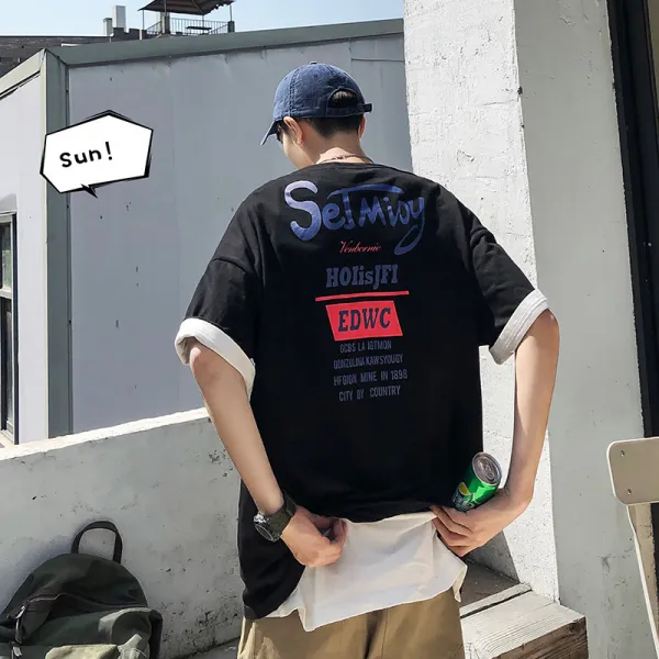 심쿵 심쿵마켓 남성패션 프린트 빅사이즈 반팔 티셔츠