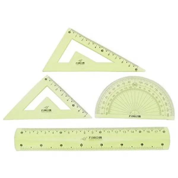 여지 Lychee 부드럽 모범 세트 소프트 척도 삼각자 각도기 15cm 18cm 20cm 선택할 수 있는 3사이즈 색위임, 본문참고, 사이즈 = 18cm