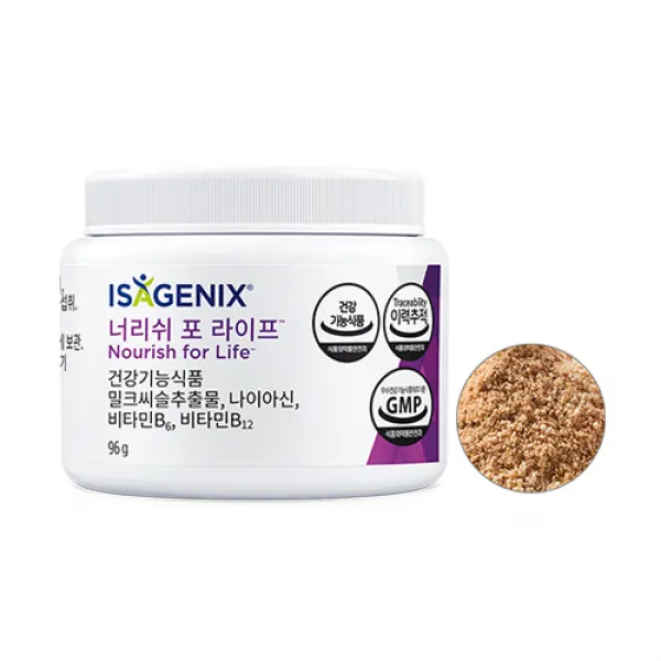 아이사제닉스 너리쉬포라이프 간 건강과 활력충전 밀크씨슬 추출물 함유 파우더 16회분 간건강, 1개, 96g