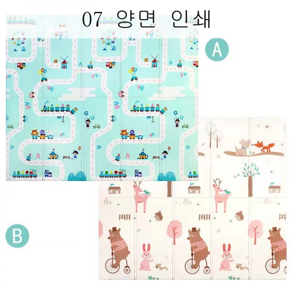 뉴타임즈7 유아놀이방매트 파베드받침은 두텁게하고 유아기 거실 파트는 접을 수 있어 아이들 접을 때 아이 냄새가 나지 않게 할 수 있다 XT13 A10, 07 양면 인쇄